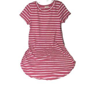 Heart & Hips Lounge Dress Rounded Hem Pink Striped